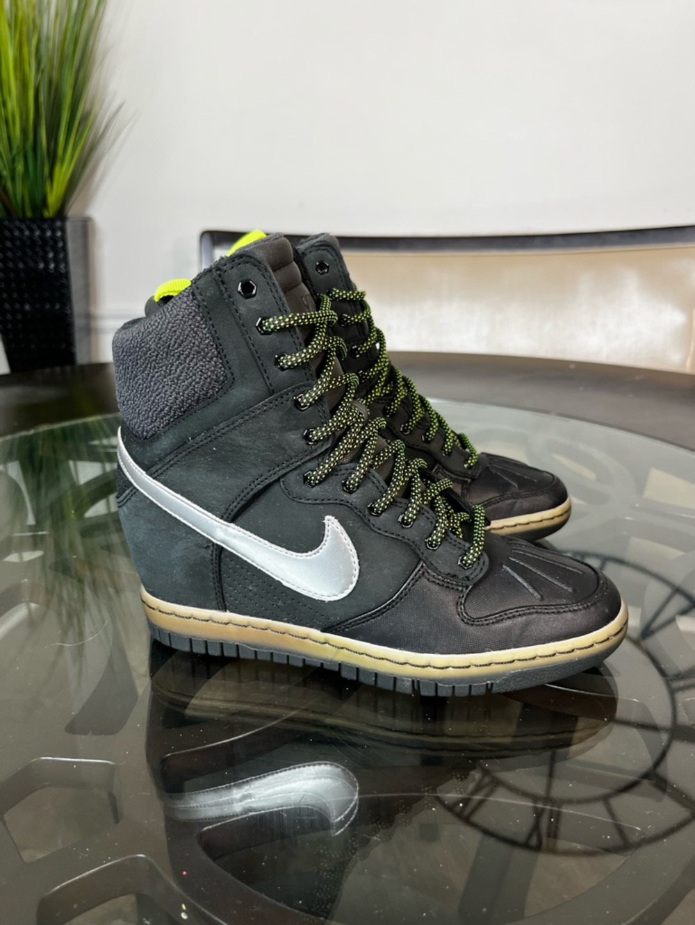 Nike Dunk Sky Hi Essential Hidden Wedge Sneaker
Black/Metallic 7.5